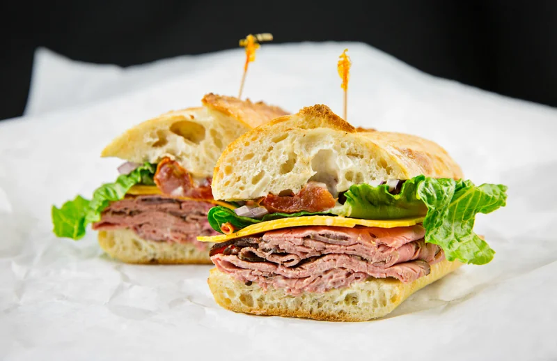 Roast beef hero close-up